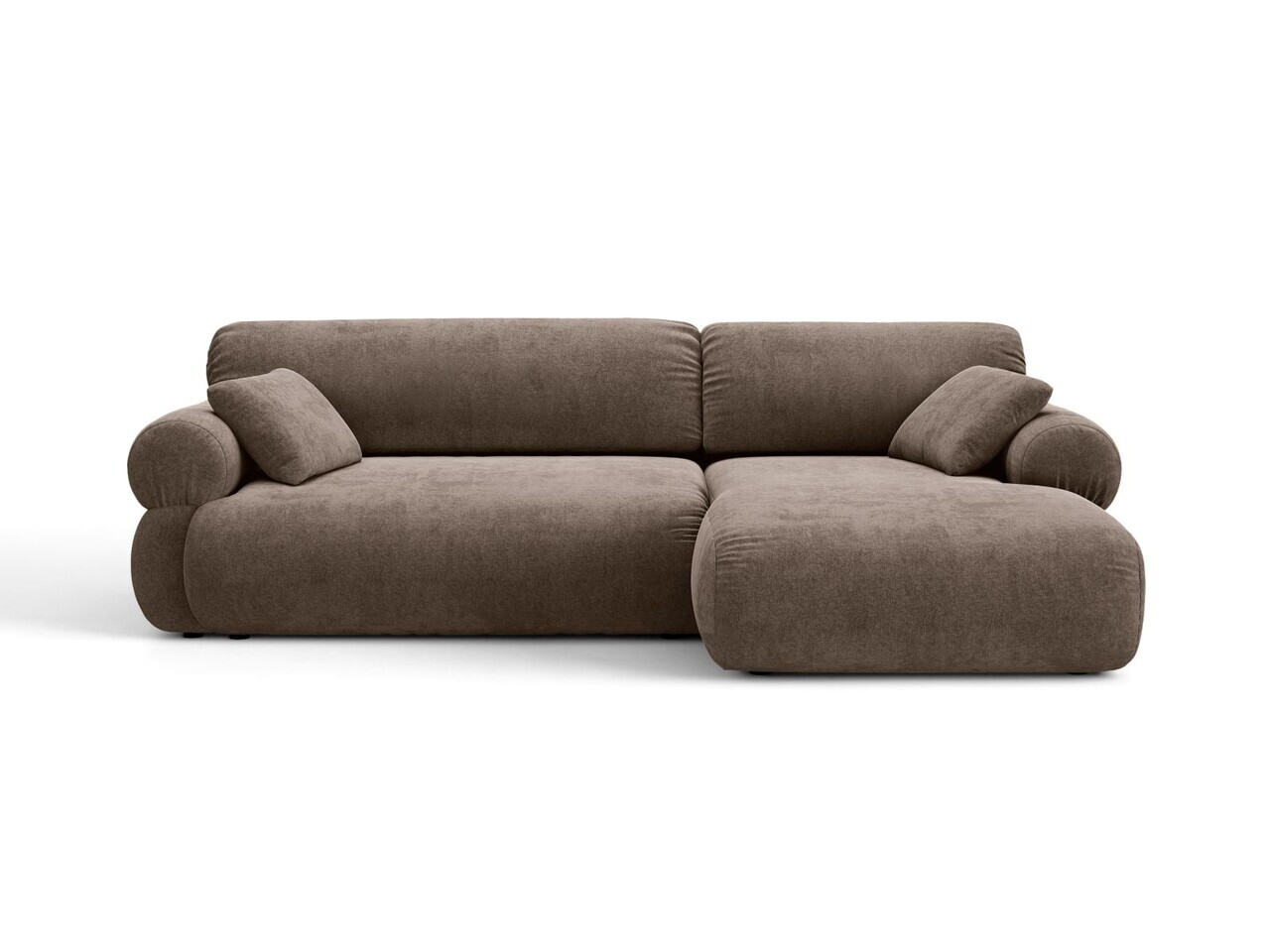 Coltar dreapta 4 locuri, Ophelia, Micadoni Home, 256x164x84 cm, tesatura structurata, cappuccino