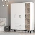 Dulap pentru haine, Hommy Craft, Kumsal STP, 160x47.5x201.4 cm, PAL, Alb