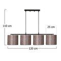Lustra, Opviq, 892OPV1501, Metal, Negru/Maro