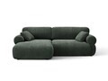 Coltar stanga 4 locuri, Ophelia, Micadoni Home, 236x164x84 cm, tesatura structurata, verde muschi