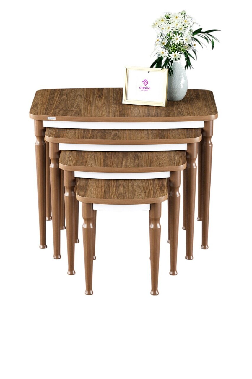 Set masute Nesting 4 piese, Hanah Home, Tawe Avangart, Maro — imaginea 2