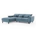 Coltar extensibil stanga 4 locuri ELTAP, Foble, 267x196x100 cm, lemn/poliester, albastru deschis