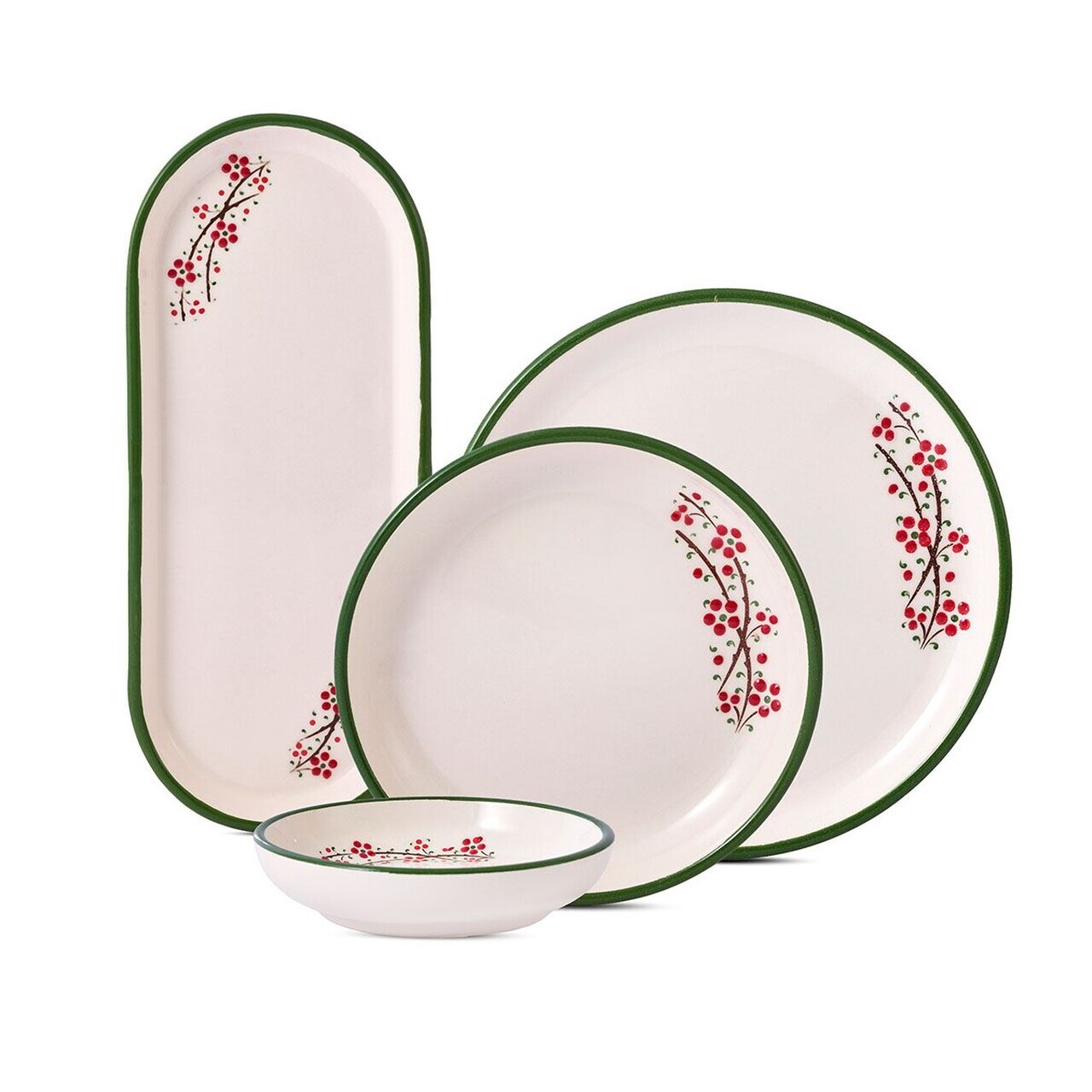Set de mic dejun, Hermia, 868ARY1163, Ceramica, Bol pentru gem: 12,5 x 12,5 cm (4 bucăți), Verde - view 5