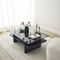 Masuta de cafea, Neostill, Saga Rectangle, Negru / Fume