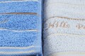Set 4 prosoape 407, Beverly Hills Polo Club, 50x90 cm, bumbac, albastru/alb