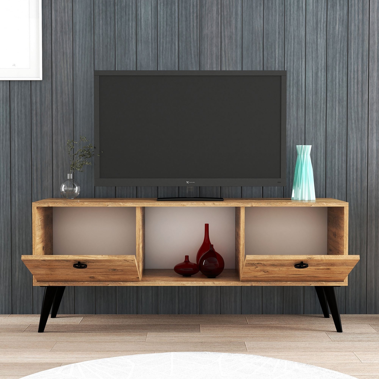 Comoda TV, Hanah Home, Kaya, 140x53.5x30 cm, Maro - view 3