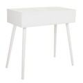 Consola cu 2 sertare Creaciones Meng, 82x42x79 cm, MDF/bambus, alb/argintiu