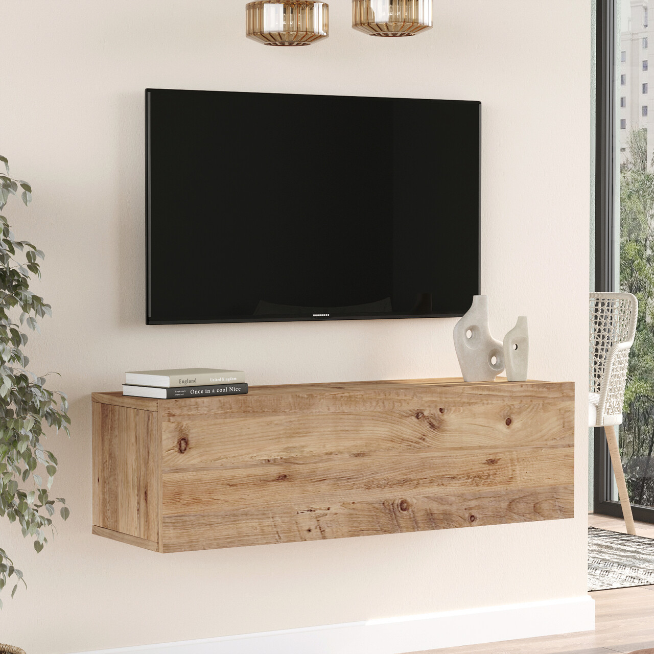 Comoda TV Bedora, 100x31.6x29.6 cm, PAL, maro - 1 | YEO