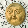 Decoratiune de perete Sonne, Boltze, 74 cm, fier, auriu
