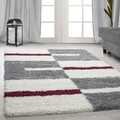 Covor Shaggy Kenya, Red Line, Decorino, 160x230 cm, polipropilena, alb/gri