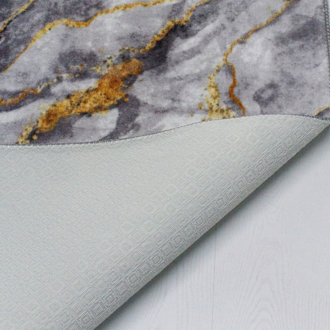Covor, 206, 80x400 cm, Poliester, Gri / Auriu - 1 | YEO