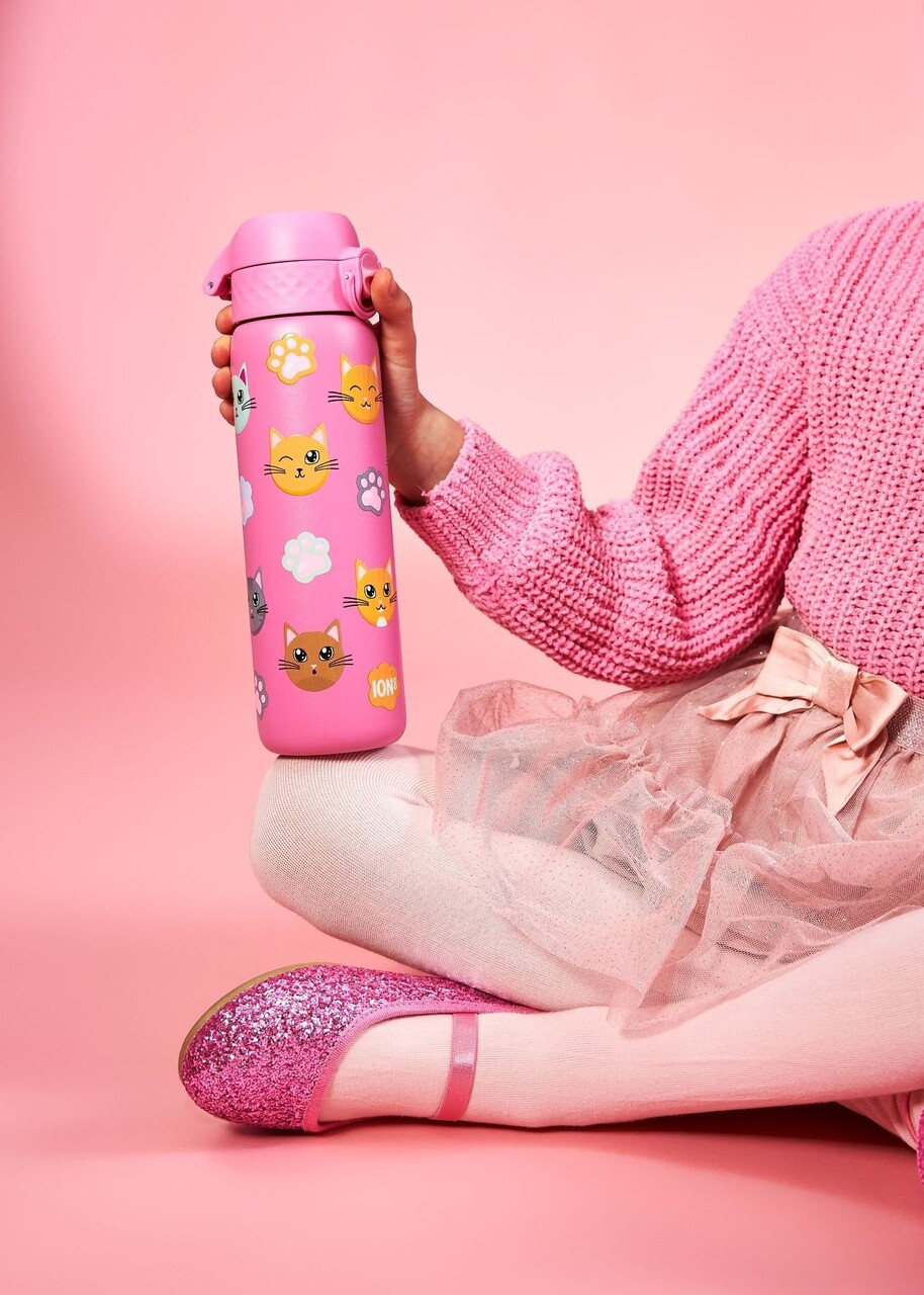 Sticla apa pentru copii Slim, inox, 600ml, Cats - Ion8 - imagine 7