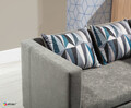 Canapea extensibila 2 locuri, ELTAP, Neva, 132x70x62 cm, lemn/poliester, gri