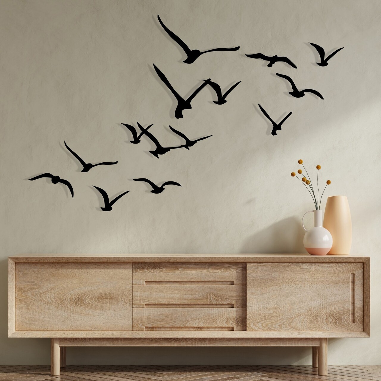 Decoratiune de perete, Migration, Pasărea nr. 1: 29 x 18 cm (1 bucată) , Negru - view 2