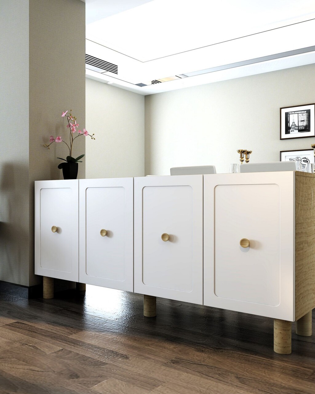 Consola, Hanah Home, Salda, 150x75x32 cm, PAL , Maro, Alb - view 2