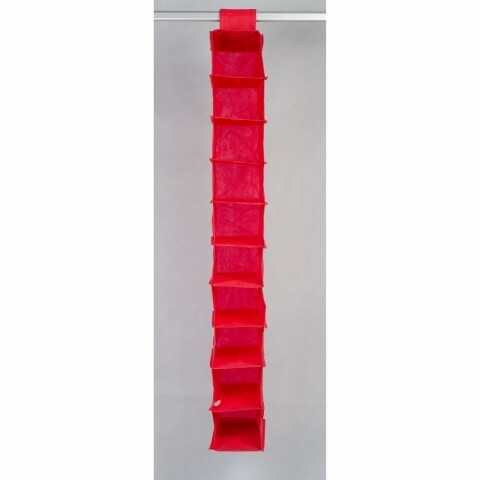 Organizator, Jocca, 10 rafturi, 15x30x122 cm, polipropilena, rosu