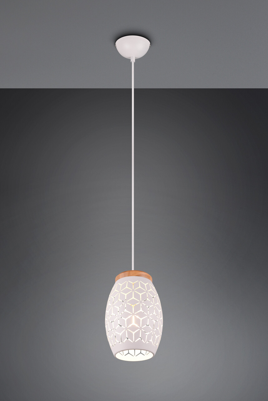Lustra Bidar, RL, 15x150 cm, 28W, 1x E27, metal, alb mat/natur