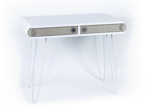 Birou Mingitav Illia No.2, 96 x 51 x 75 cm, PAL/metal, alb
