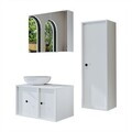 Set Dulap de Baie cu Chiuvetă și Oglindă (3 Piese), Hanah Home, 2545, MDF, Alb