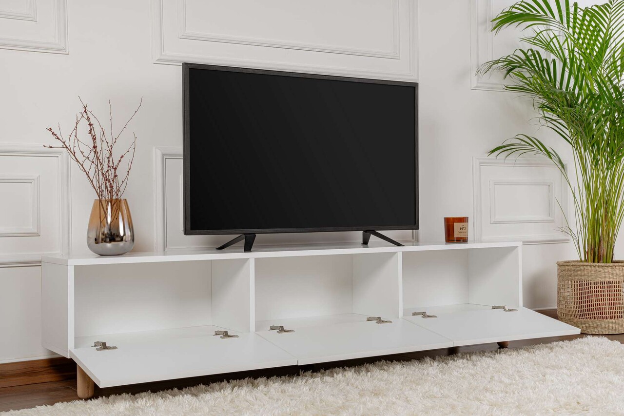 Comoda TV, Odessa, Alvin, 180x42x31.4 cm, Alb - 2 | YEO