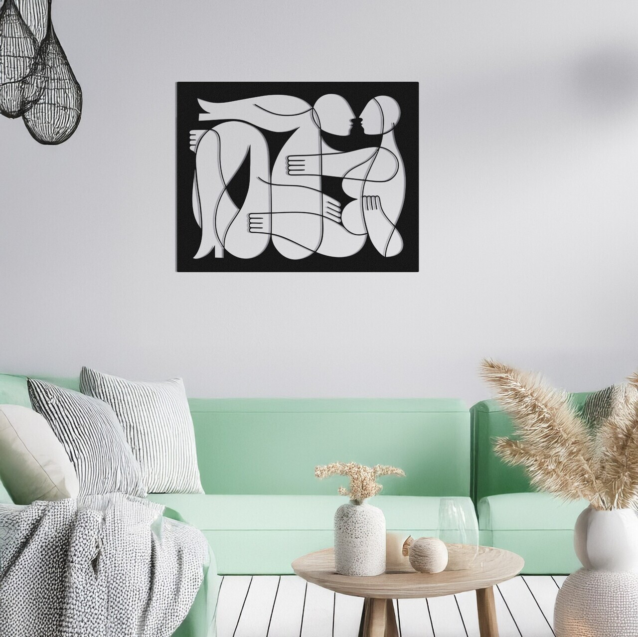 Decoratiune de perete, RT-AWD-053, Dimensiuni: 58,5 x 41 cm, Negru