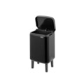 Cos de rufe, Brabantia, Bo Small, 4 L, 17.2x20x36 cm, otel, negru mat