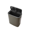 Cos de gunoi cu soft touch, Brabantia, Bo Touch Platinum, 60 L, 31.2x54.5x65.6 cm, otel, gri