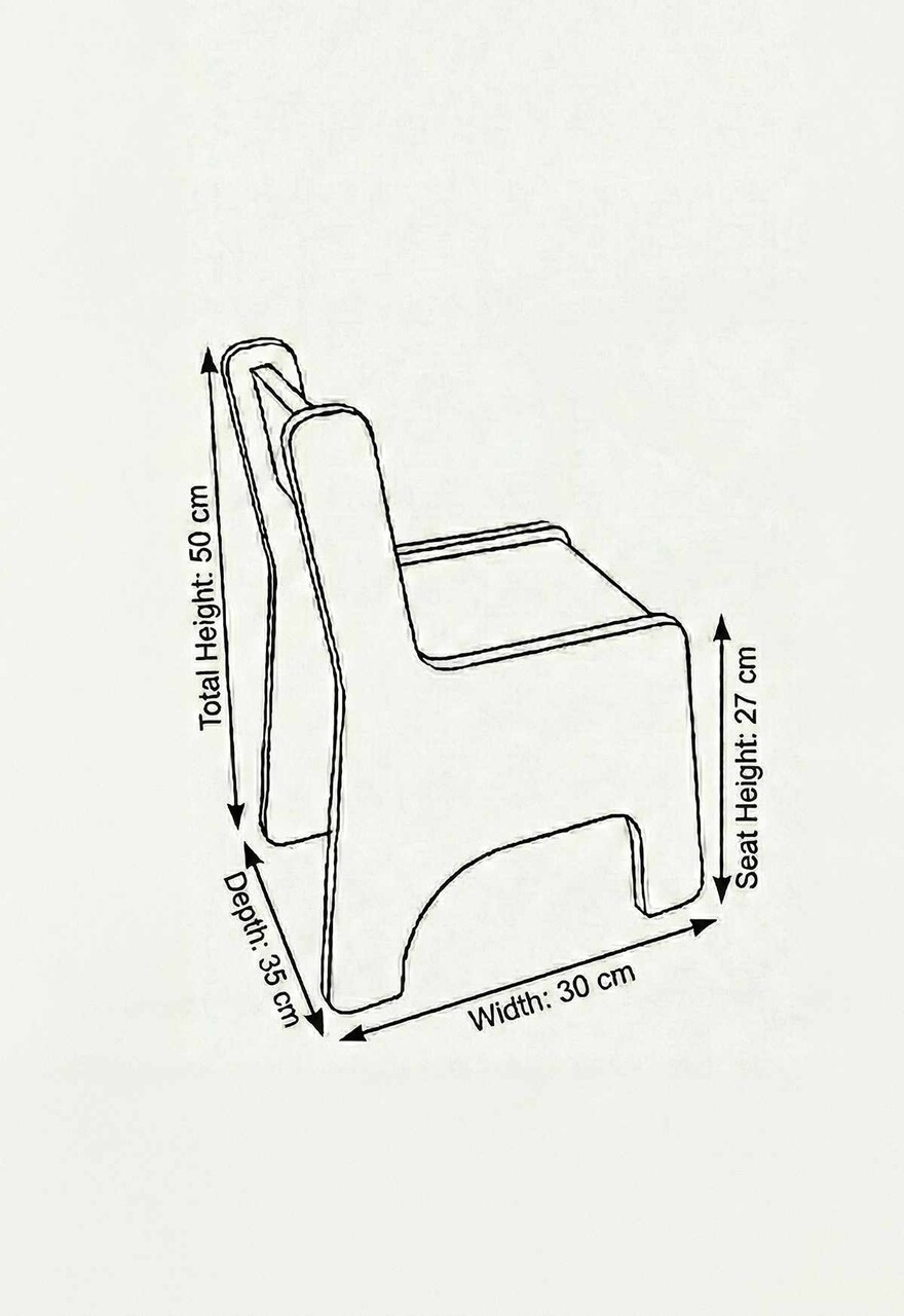 Scaun pentru copii, Hanah Home, Artmtkchr, 30x50x35 cm, Albastru/Alb - imagine 3