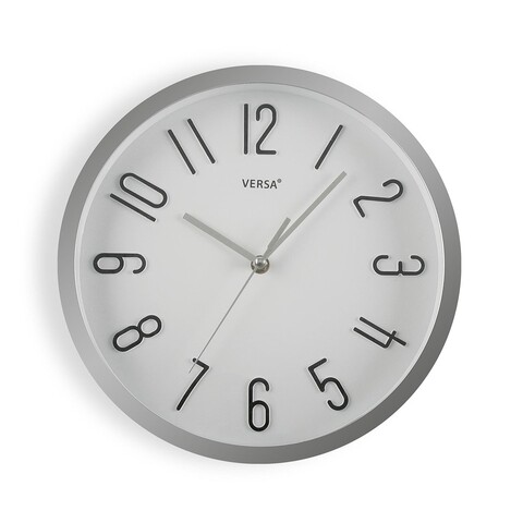 Ceas de perete Harper, Versa, Ø30 cm, argintiu