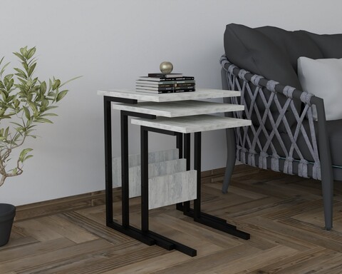 Masute, Puqa Design, Sali, PAL, Negru / Cyrstal