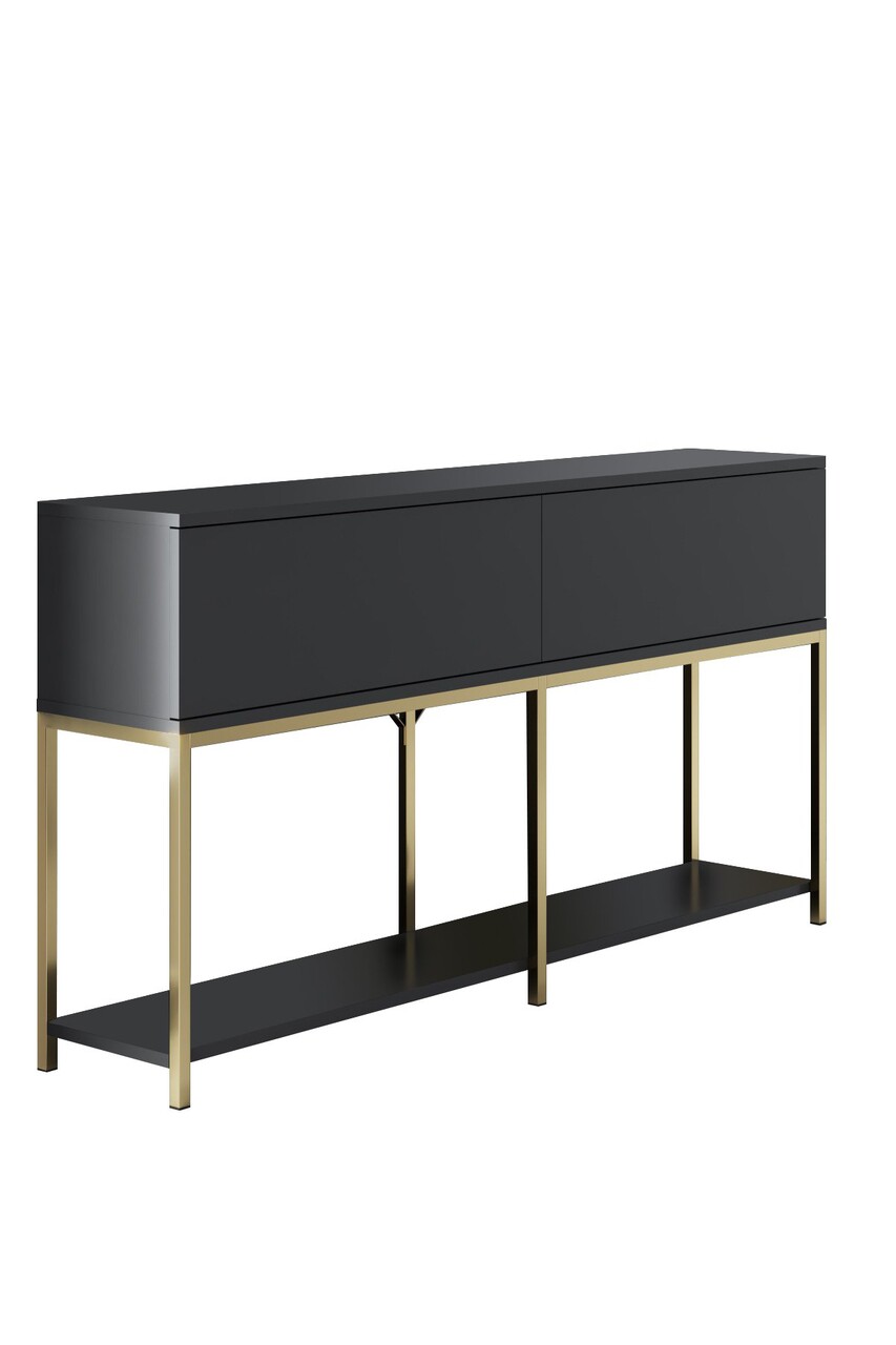 Consola, Bexley, Lord, 150x80x30 cm, PAL, Antracit / Aur - 2 | YEO