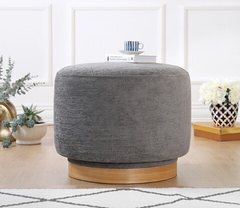 Taburet, Atelier del Sofa, 209FLF1424, Bumbac, Gri