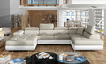 Coltar extensibil dreapta 6 locuri ELTAP, Rod-04, Rodrigo, 345x202x90 cm, lemn/poliester, bej deschis/alb