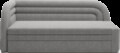 Canapea extensibila brat stanga 3 locuri, ELTAP, Fabillo, 223x86x80 cm, lemn/poliester, gri deschis