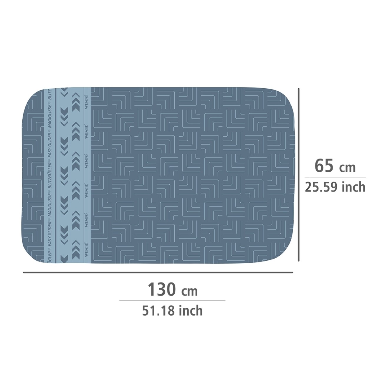 Patura pentru calcat, Wenko, Air Comfort Lightning, 65 x 130 cm, bumbac, bleu - 1 | YEO