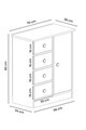 Dulap multifunctional, Hanah Home, Elmar, 66x82x34 cm, Stejar Sonomo / Alb