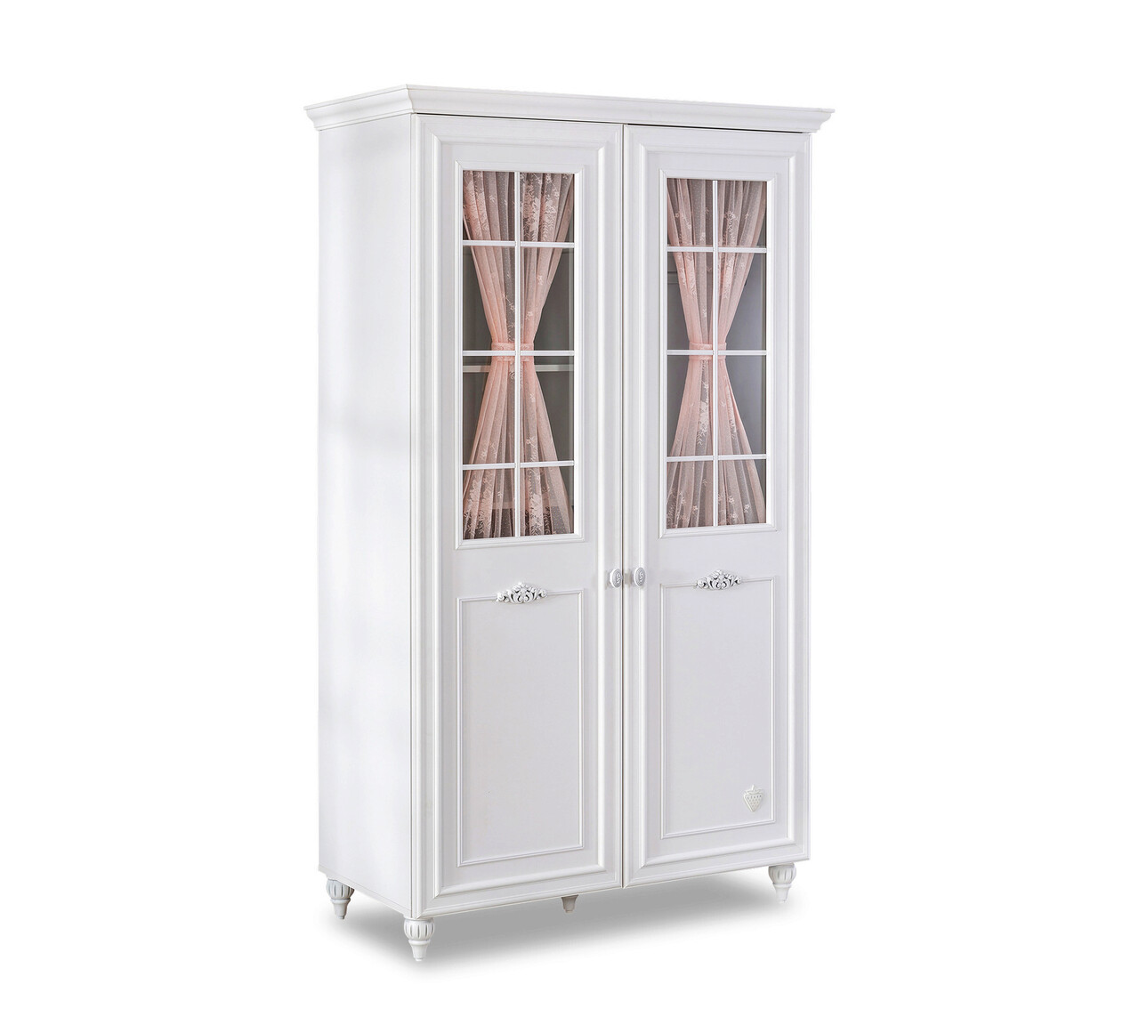 Dulap pentru haine, Çilek, Romantica 2 Doors Wardrobe With Window, 115x200x56 cm, Multicolor