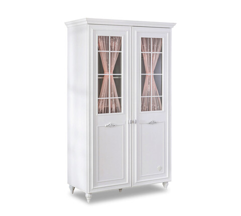 Dulap pentru haine, Çilek, Romantica 2 Doors Wardrobe With Window, 115x200x56 cm, Multicolor 115x200x56 imagine 2022