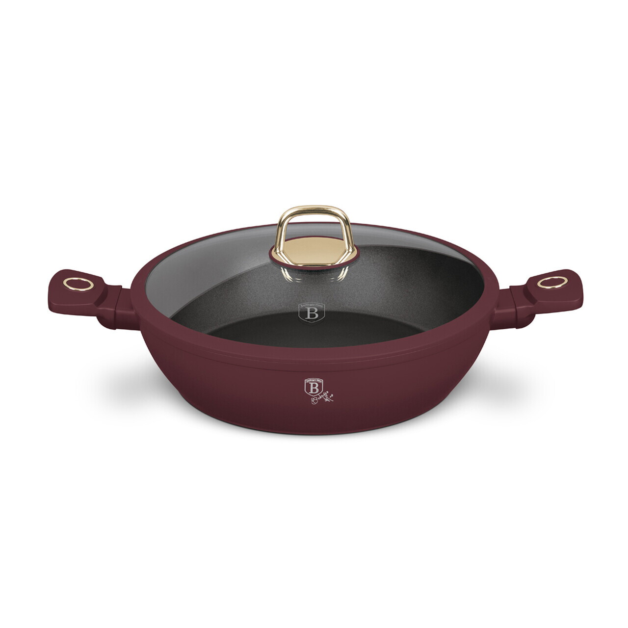 Oala cu capac Berlinger Haus, Leonardo, 30 cm, 4.5 L, aluminiu forjat, visiniu mat - imagine 4