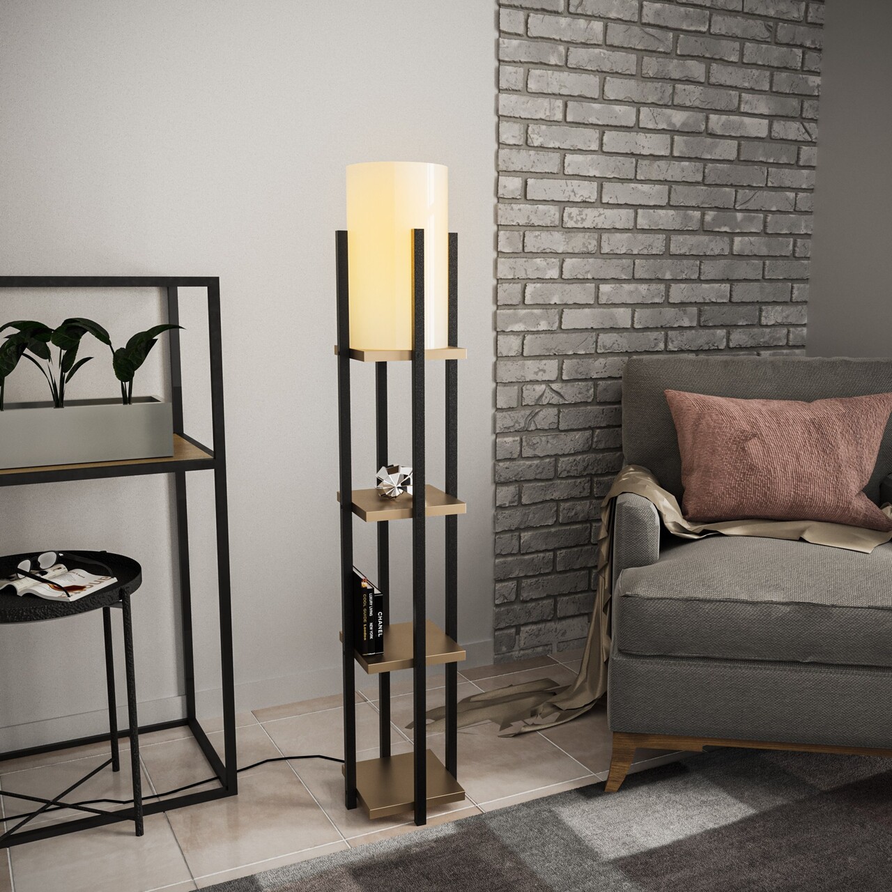 Lampadar, L'essentiel Maison, 892OPV1157, Negru - view 2