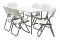 Masa pliabila pentru picnic si gradina Rodeo, Pakoworld, 122x60x74 cm, polietilena HDPE/metal, alb/gri