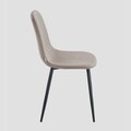 Scaun Noir, Homla, 52x44x85 cm, metal/catifea din poliester, bej/negru