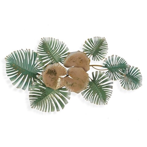 Poza Decoratiune de perete Tropical Leaves, Versa, 88.9x48.3 cm, metal