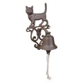 Clopot de intrare, Esschert, Cat, 13.2 x 14.3 x 24.2 cm, fier forjat/bumbac