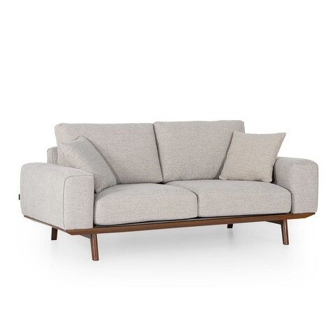 Canapea fixa Istanbul, Ndesign, 2 locuri, 187x95x86 cm, lemn, ecru 187x95x86 imagine model 2022
