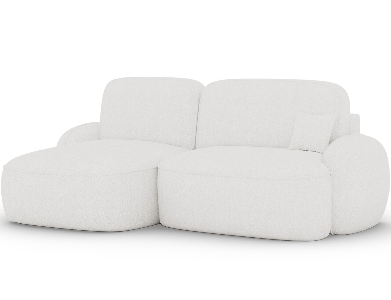 Coltar extensibil stanga 3 locuri ELTAP, Tesalia, 240x150x93 cm, lemn/tesatura boucle, alb — imaginea 5