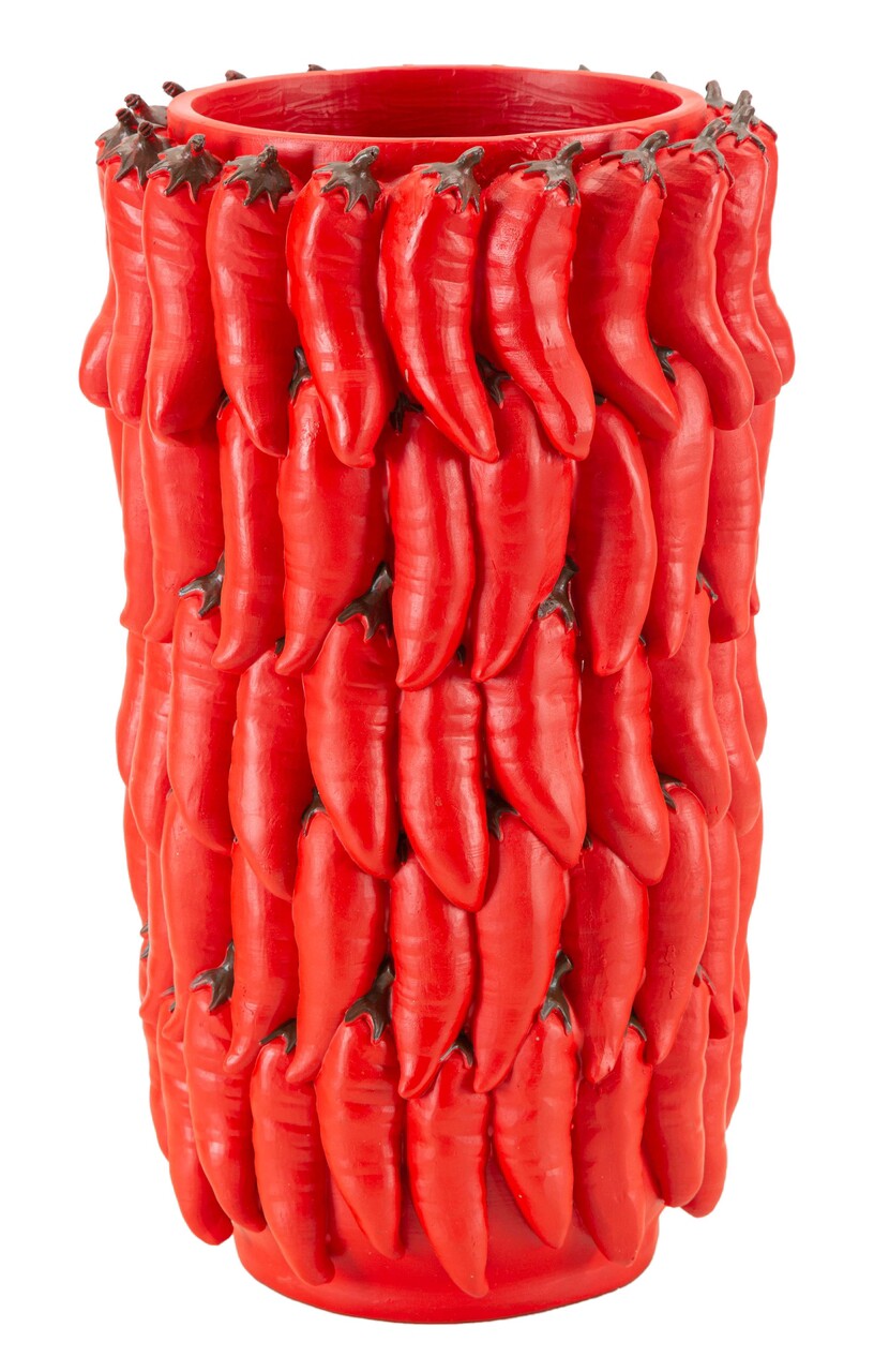 Suport ghiveci Chili, Mauro Ferretti, 20x34 cm, polirasina, rosu