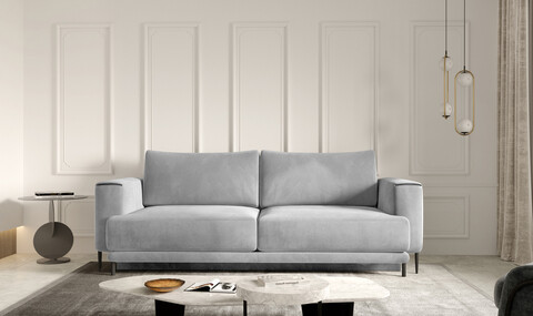 Canapea extensibila 4 locuri ELTAP, SO-DAL-04SO, Dalia, 248x84x95 cm, lemn/poliester, gri deschis