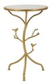 Masuta de cafea Birds Marble, Mauro Ferretti, 38x60 cm, fier/marmura, auriu/alb