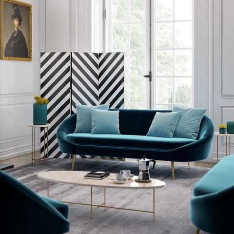 Canapea fixa Matilda, Ndesign, 3 locuri, 228x90x82 cm, lemn, albastru petrol 228x90x82 imagine model 2022